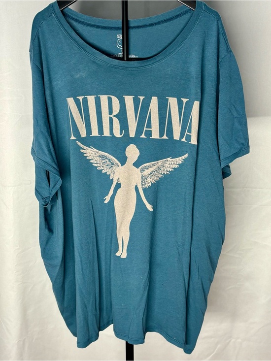 torrid Tops - Torrid Teal Nirvana Graphic Tee with Cream Print Tshirt Plus Size